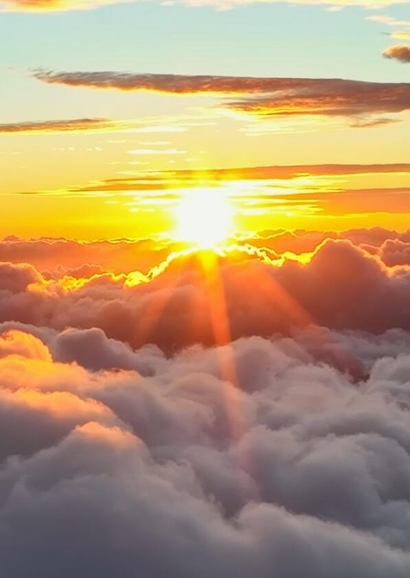 Read The Message Sunrise above the clouds symbolizing hope, faith, and renewal